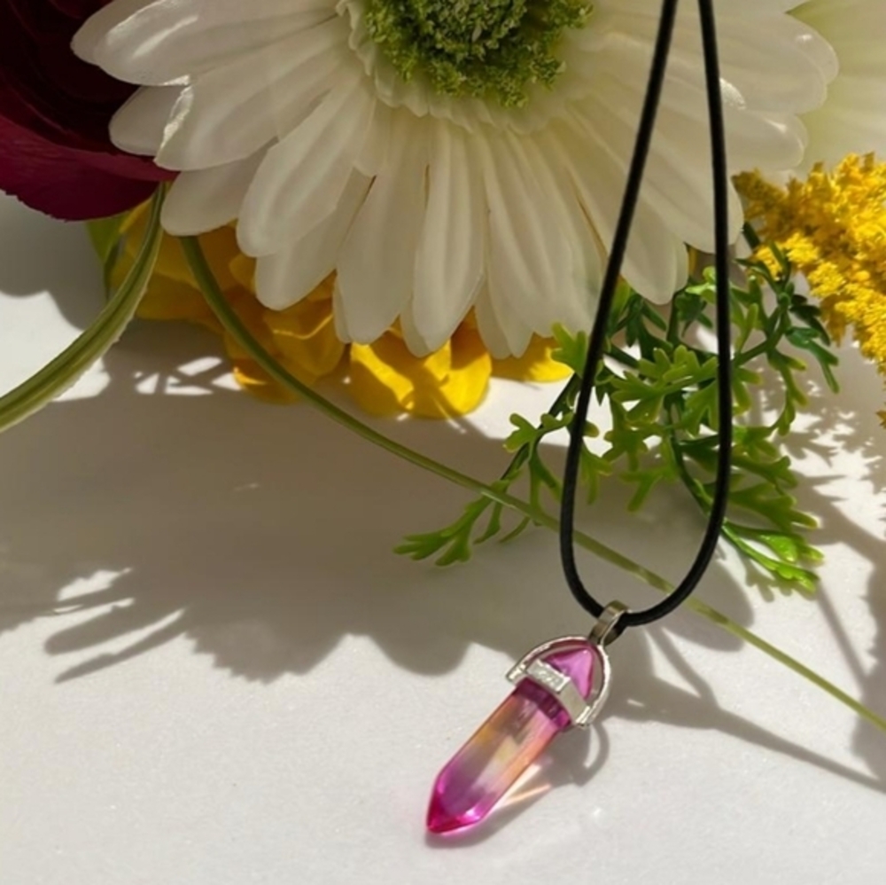 Natural Stone Kunzite Chakra‎ Healing Reiki Balancing Crystal Pendant Necklace